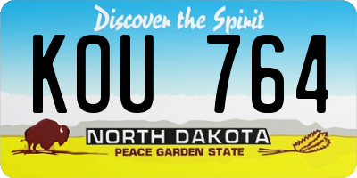 ND license plate KOU764