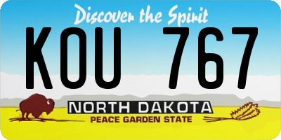 ND license plate KOU767