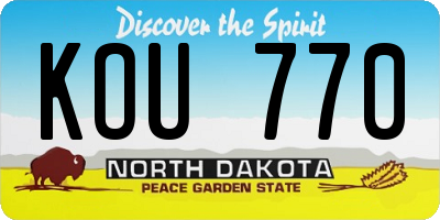 ND license plate KOU770