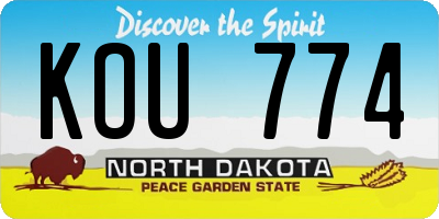 ND license plate KOU774