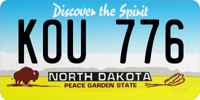 ND license plate KOU776