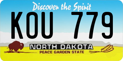 ND license plate KOU779