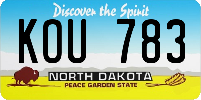 ND license plate KOU783