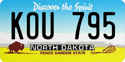 ND license plate KOU795