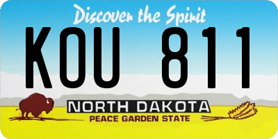 ND license plate KOU811