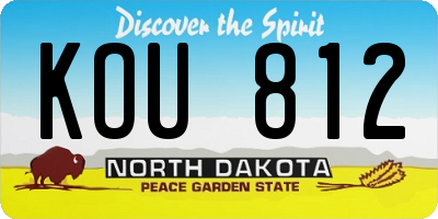 ND license plate KOU812