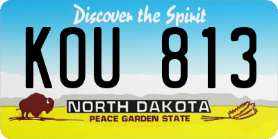 ND license plate KOU813