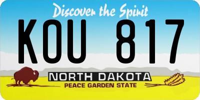 ND license plate KOU817