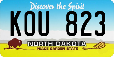 ND license plate KOU823