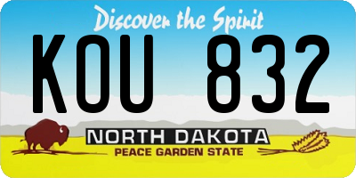 ND license plate KOU832