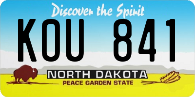 ND license plate KOU841