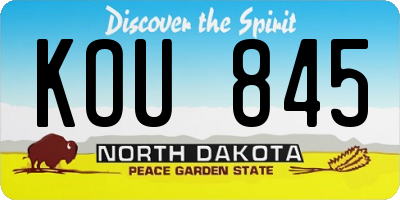 ND license plate KOU845