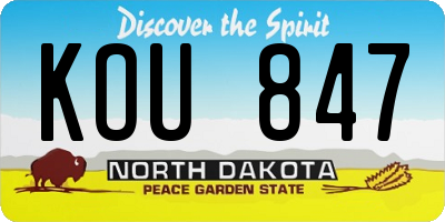 ND license plate KOU847