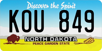 ND license plate KOU849