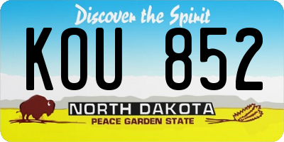 ND license plate KOU852