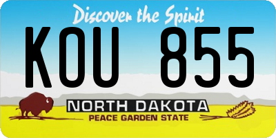ND license plate KOU855