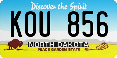 ND license plate KOU856