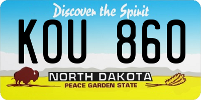 ND license plate KOU860