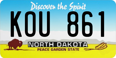 ND license plate KOU861