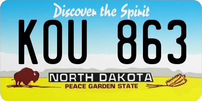 ND license plate KOU863