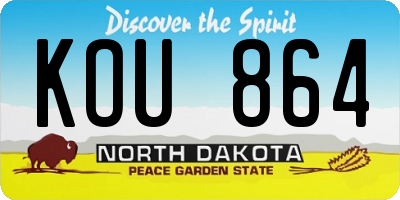 ND license plate KOU864