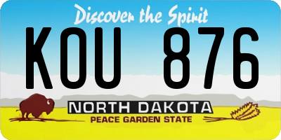 ND license plate KOU876