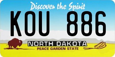 ND license plate KOU886
