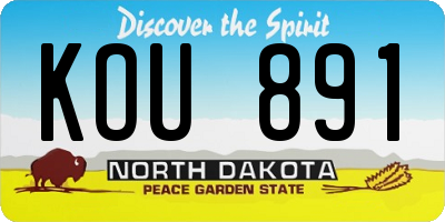 ND license plate KOU891