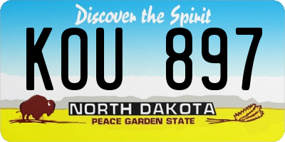 ND license plate KOU897
