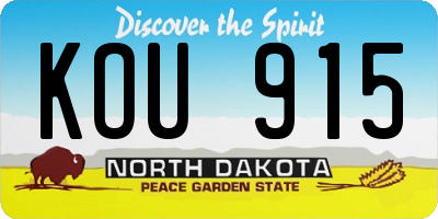 ND license plate KOU915