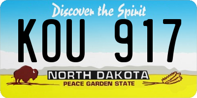 ND license plate KOU917