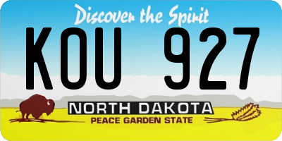 ND license plate KOU927