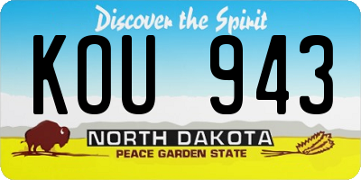 ND license plate KOU943
