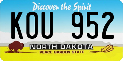 ND license plate KOU952