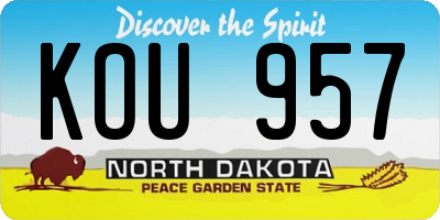 ND license plate KOU957