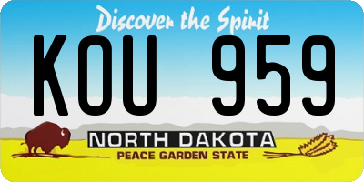ND license plate KOU959