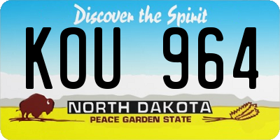 ND license plate KOU964