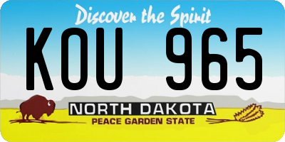 ND license plate KOU965