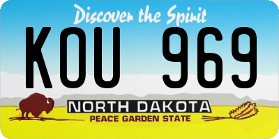 ND license plate KOU969