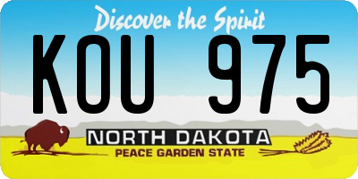 ND license plate KOU975