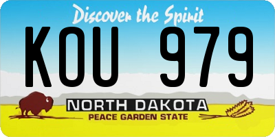 ND license plate KOU979