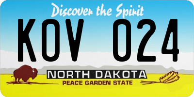 ND license plate KOV024