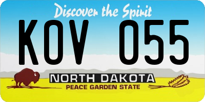 ND license plate KOV055