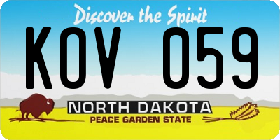 ND license plate KOV059