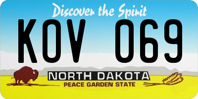 ND license plate KOV069