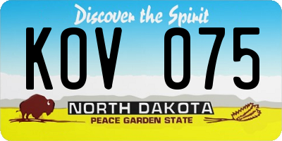 ND license plate KOV075