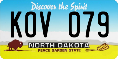 ND license plate KOV079