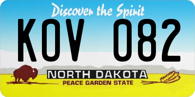 ND license plate KOV082