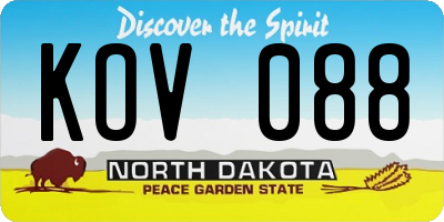 ND license plate KOV088