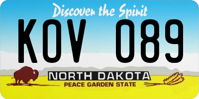 ND license plate KOV089